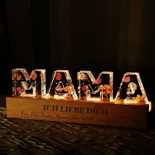 ZJZG Geschenke für Mama - Holzschilder Heimat Dekoration Mama Geschenk - Geburtstagsgeschenk für Mama - Geburtstags Weihnachten Geschenk für Mama von Tochter Sohn - Valentinstag zum Geschenk für Mama von ZJZG
