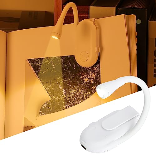 ZKLiLi Buchlicht Clip auf Leselicht für Bett, USB wiederaufladbare Buchlampe, Buch Geschenke für Frauen Männer, tragbare 3 Farbe dimmbare LED kleine Buch Zubehör für Leseliebhaber (weiß) von ZKLiLi