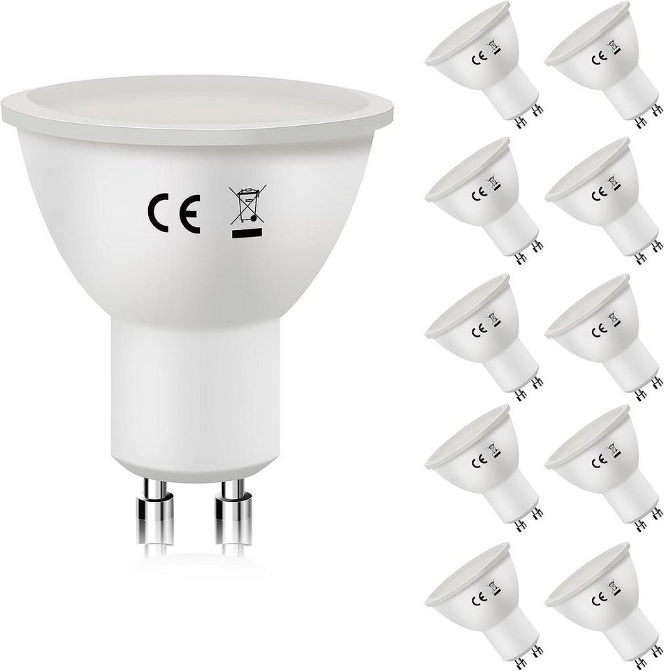 ZMH LED-Leuchtmittel 6W Energiesparlampe Abstrahlwinkel 110° Spot Reflektor Birne, GU10, 10 St., Warmweiß von ZMH