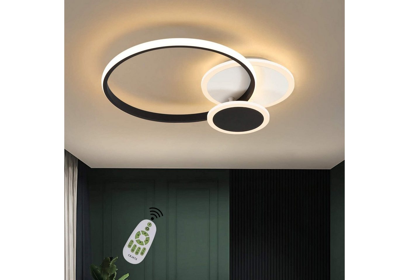 ZMH LED Deckenleuchte 39W Ring Design Fernbedienung Ess- Schlaf- Wohnzimmer Büro Flur, Dimmfunktion, LED fest integriert von ZMH