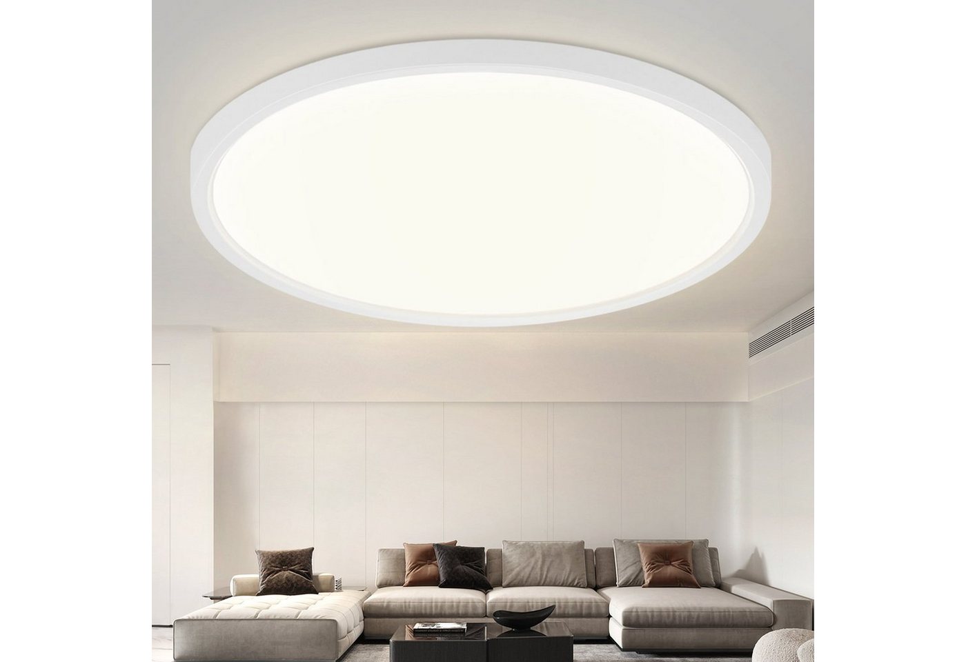 ZMH LED Deckenleuchte Flach - Ø30cm Badezimmerlampe Neutralweiß Schlafzimmer, LED fest integriert, 4000k, Küchenlampe Rund für Badezimmer Schlafzimmer Küche von ZMH