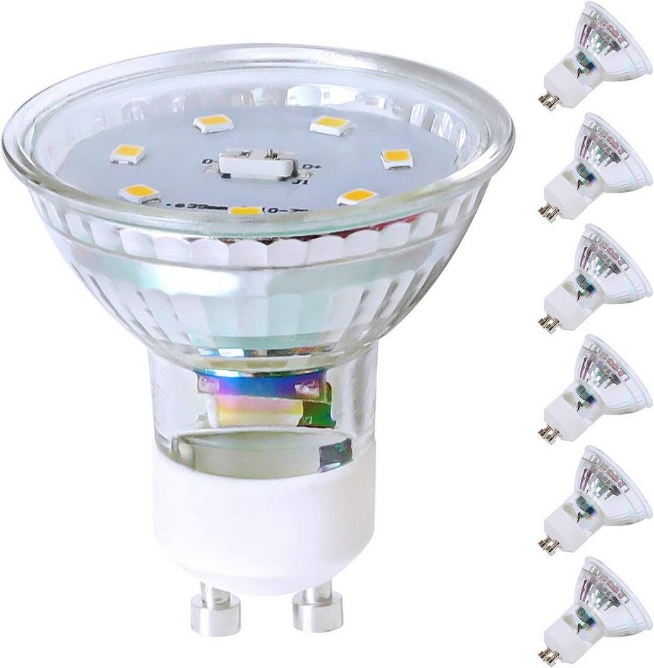 ZMH LED-Leuchtmittel 5W Energiesparlampe Abstrahlwinkel 110° Spot Reflektor Birne, GU10, 6 St., Warmweiß, 3000K von ZMH