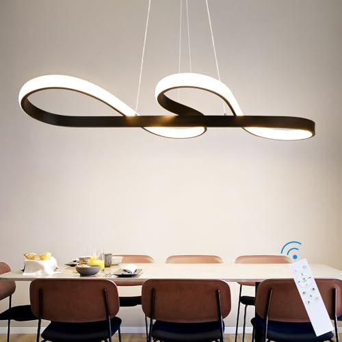 ZMH LED Pendelleuchte Esstisch Dimmbar Hängelampe - Hängeleuchte Schwarz 47W Esszimmerlampe Modern Design Esstischlampe mit Fernbedienung Pendellampe für Esszimmer Küche Arbeitszimmer Wohnzimmer ZMH LED Pendelleuchte Esstisch Dimmbar Hängelampe - Hängeleuchte Schwarz 47W Esszimmerlampe Modern Design Esstischlampe mit Fernbedienung Pendellampe für Esszimmer Küche Arbeitszimmer Wohnzimmer von ZMH
