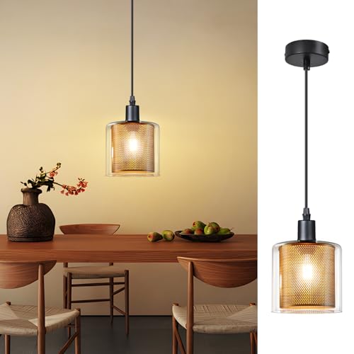 ZMH Vintage Pendelleuchte esstisch Hängelampe - 1 Flammig E14 Max. 40W Hängeleuchte Retro Pendellampe aus Glas Metall Schwarz Gold Industrial Esstischlampe Küche Schlafzimmer Wohnzimmer Esszimmer ZMH Vintage Pendelleuchte esstisch Hängelampe - 1 Flammig E14 Max. 40W Hängeleuchte Retro Pendellampe aus Glas Metall Schwarz Gold Industrial Esstischlampe Küche Schlafzimmer Wohnzimmer Esszimmer von ZMH