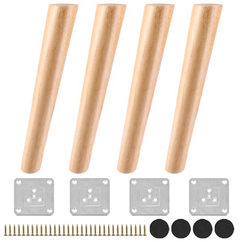 ZOFUN 4 Stück Möbelfüße Holz, 30cm Holz Tischbeine Möbelfüße Holz Schräg, Schrank füße Holz Möbelbeine mit Montageplatten & Schrauben für Sofa Bett Schrank Couch Stuhl ZOFUN 4 Stück Möbelfüße Holz, 30cm Holz Tischbeine Möbelfüße Holz Schräg, Schrank füße Holz Möbelbeine mit Montageplatten & Schrauben für Sofa Bett Schrank Couch Stuhl von ZOFUN