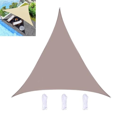 Sonnensegel Dreieck Wasserdicht 2x2x2m mit Befestigungs Kit PES Polyester, Sonnenschutz Wetterschutz Balkon Terrasse 90% UV-Schut Schattenspender Garten Balkon Terrass, Khaki von ZOKT