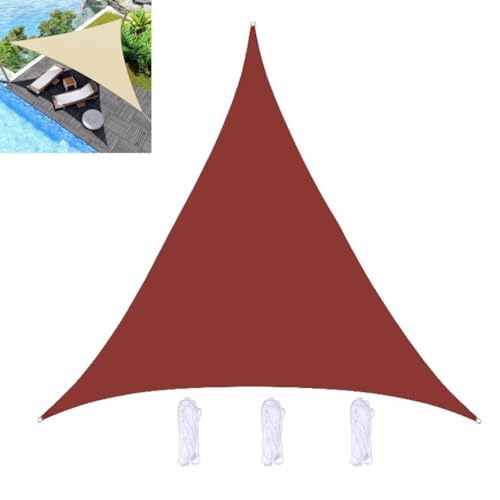 Sonnensegel Dreieck Wasserdicht 3x3x4.3m mit Befestigungs Kit PES Polyester, Sonnenschutz Wetterschutz Balkon Terrasse 90% UV-Schut Schattenspender Garten Balkon Terrass, Ziegelrot von ZOKT