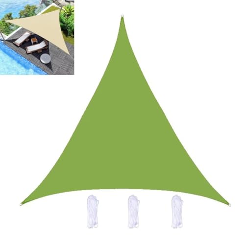 Sonnensegel Dreieck Wasserdicht 4.5x4.5x4.5m mit Befestigungs Kit PES Polyester, Sonnenschutz Wetterschutz Balkon Terrasse 90% UV-Schut Schattenspender Garten Balkon Terrass, Grün von ZOKT