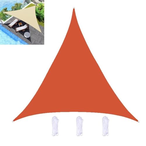 Sonnensegel Sonnenschutz Premium PES Polyester Dreieck Sunsegel, Wasserdicht Sonnenschutz Wetterschutz Segel Baldachin UV Schutz, 3×3×4.3m, Orange von ZOKT