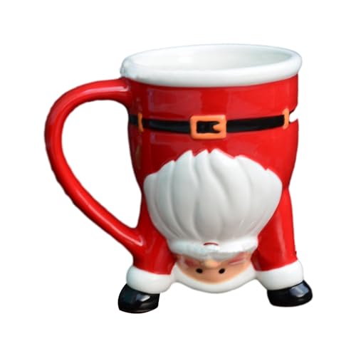 ZONEWD Weihnachtstasse, Lustige Weihnachtsmann Weihnachtsbecher Porzellan, Glühweintassen Weihnachten Kaffeetasse, Christmas Mug Für Wasser, Kaffee, Milch, Schokolade von ZONEWD