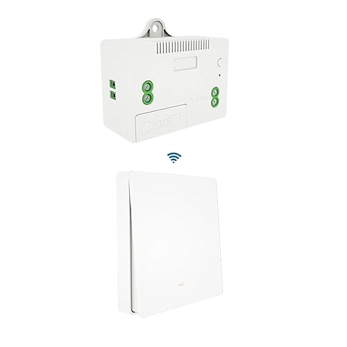 Kabelloser Schalter, RF-Sender-Empfänger, Installationspunktlicht, ohne die Wand zu durchbrechen, 220 V, 10 A, max. 2200 W, kabelloser Schalter ohne Batterien (1 Empfänger + 1 Schalter mit 1 Taste) von ZOREI