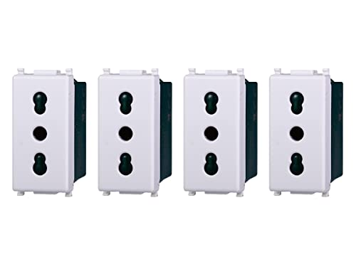 Serie Frutti Steckdosen Schalter Umsteller, kompatibel mit Vimar Plana (4, weiße Bypass-Buchse) von ZOREI