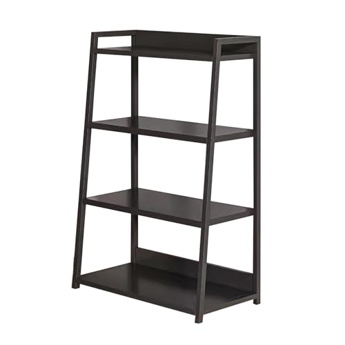 Bücherregal, Vertikales Bücherregal Industrielles Bücherregal mit Metallrahmen für das Home Office, Schlafzimmer, Multifunktionales Aufbewahrungsregal Leiterregal, büro-Bücherregale(Color:Black,Size:5 von ZPRYZHD