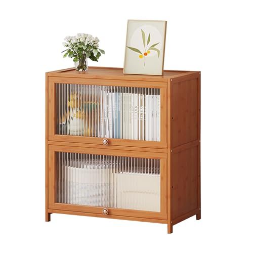 Bücherregal Stehend, Multifunktionsschrank, Acryltür, Praktische Aufbewahrung, Mehrschichtiges Bodenlagerregal, Geeignet für Büro, Wohnzimmer, Küche, Standregal(60x32x73CM/23.5x12.5x28.7 inches) von ZPRYZHD