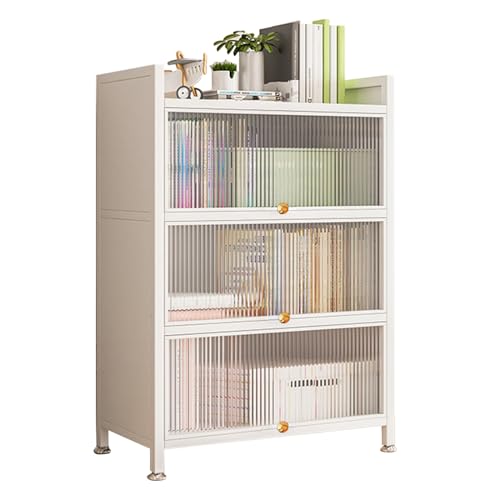 ZPRYZHD Bücherregal Klein, Bücherregal mit Acryl-Türdichtung, Geeignet für Esszimmer, Wohnzimmer, Arbeitszimmer, Küche, Badezimmer, Bücherregal Stehend(Color:White,Size:70x40x122cm) von ZPRYZHD