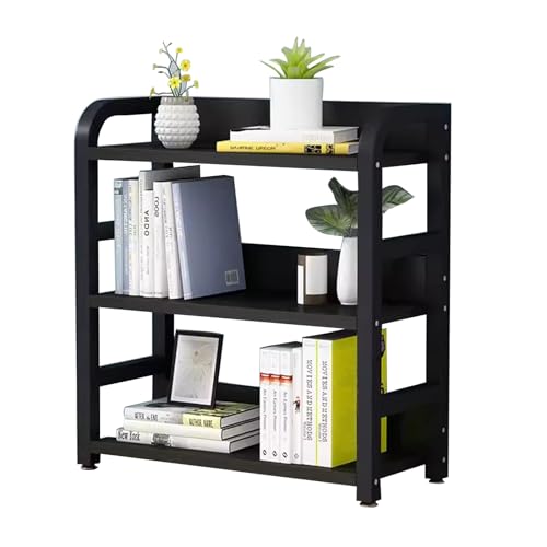 ZPRYZHD Kleines Bücherregal, Schreibtisch-Aufbewahrungsregal, Geeignet Für Den Schreibtisch Im Wohnheim, Bietet Platz Für Bücher Und Zeitschriften, Eck-Bücherregal, Mini-Bücherregal(Black,60x20x65cm) von ZPRYZHD