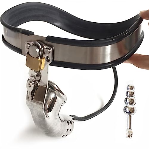 Keuschheitsgürtel Für Herren Peniskäfig Keuschheitskäfig Herren Extrem Edelstahl Keuschheitsgürtel Mit Metall Analplug SM Bondage Set Fetisch Sklave Keuschheit Gerät Männer Sex Sexspielzeug,80cm-90cm von ZRJAENW