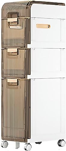 Unterschrank, Badezimmer-Aufbewahrungsschrank, mehrschichtiger Schubladentyp, Aufbewahrungsschrank mit großer Kapazität und Rädern (4 Ebenen, 25 cm (10 Zoll)) von ZSDBYT