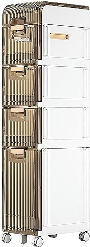 Unterschrank, Badezimmer-Aufbewahrungsschrank, mehrschichtiger Schubladentyp, Aufbewahrungsschrank mit großer Kapazität und Rädern (5 Ebenen, 21 cm (8 Zoll)) von ZSDBYT