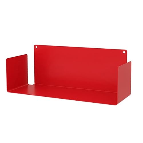 ZSDBYT 15,7-31,5 Zoll Bücherregal aus Metall, wandmontiertes Lagerregal, Mehrzweck, Durchgangslochmontage (Rot, 40 cm (1 Stück)) von ZSDBYT