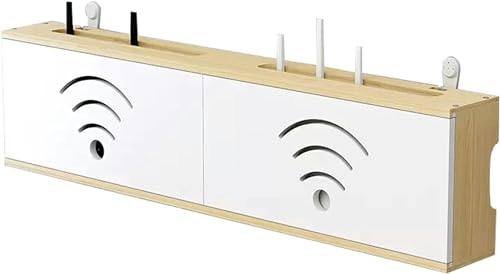 ZSDBYT Aufbewahrungsbox für WLAN-Router, wandmontiertes schwebendes Regal für das Wohnzimmer, Aufbewahrungsbox für Set-Top-Boxen für WLAN-Router (weiß, 80 cm) von ZSDBYT