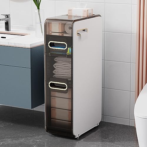 ZSDBYT Badezimmer-Unterschrank, einseitiger Aufbewahrungsschrank mit Schubladen, Aufbewahrungsschrank aus Kunststoff (Weiß + Blaugrün 78 cm) von ZSDBYT
