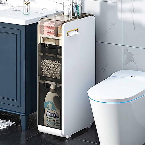 ZSDBYT Kleiner Eck-Unterschrank mit 3 Ebenen für die Badezimmeraufbewahrung, schmaler Waschbecken-Organizer, Handtuch-/Papierhalter (3) von ZSDBYT