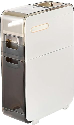 ZSDBYT Stapelbarer Aufbewahrungsschubladen-Eckbodenschrank für das Badezimmer mit transparenter Schublade, großer Kapazität, ultradünn, wasserdicht (2 Schubladen) von ZSDBYT