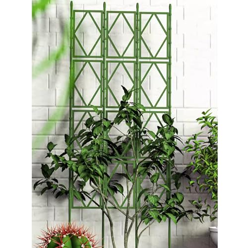 Rose Rankgitter Metall 3er Set, Faltbares Design Hoch 220cm Rankhilfe Pergola für Rasen/Hinterhof/Terrasse Kletterrosenpflanzen Garten Decoration,Green-180 * 60cm(71 * 24in) von ZSVYMK