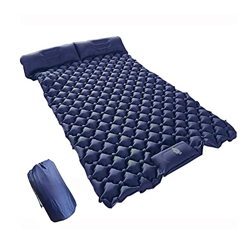 ZUOZUIYQ Aufblasbare Schlafmatratze, Doppel-Campingmatte mit Kissen, aufblasbare Schlafmatte, ultraleichte aufblasbare Campingmatte, Isomatte mit integrierter Luftpumpe, Ultraleicht und klein von ZUOZUIYQ