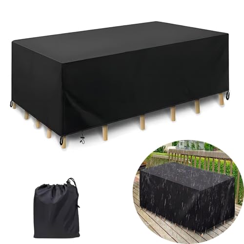ZUROJ Gartenmöbel Abdeckung Wasserdicht 320x90x45cm 420D Oxford Gewebe Abdeckung für Gartenmöbel Wasserdicht Abdeckplane Winterfest Anti-UV Gartentische Schutzhülle für Balkonmöbel Möbelsets Lounge ZUROJ Gartenmöbel Abdeckung Wasserdicht 320x90x45cm 420D Oxford Gewebe Abdeckung für Gartenmöbel Wasserdicht Abdeckplane Winterfest Anti-UV Gartentische Schutzhülle für Balkonmöbel Möbelsets Lounge von ZUROJ