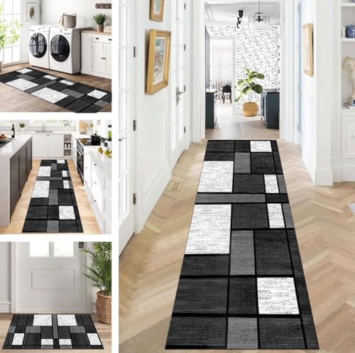 ZUZEKU Läufer Flur Küche Waschbar rutschfest 110X200cm Schwarz Weiß Grau Lang Küchenteppich Flurteppich Teppich Fur Korridor Wohnzimmer Schlafzimmer Meterware Anpassbar ZUZEKU Läufer Flur Küche Waschbar rutschfest 110X200cm Schwarz Weiß Grau Lang Küchenteppich Flurteppich Teppich Fur Korridor Wohnzimmer Schlafzimmer Meterware Anpassbar von ZUZEKU