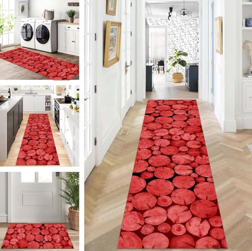 ZUZEKU Läufer Flur Küche Waschbar rutschfest 60 x 400 cm Rot Lang Küchenteppich Flurteppich für Korridor Wohnzimmer Schlafzimmer Meterware Verstellbar ZUZEKU Läufer Flur Küche Waschbar rutschfest 60 x 400 cm Rot Lang Küchenteppich Flurteppich für Korridor Wohnzimmer Schlafzimmer Meterware Verstellbar von ZUZEKU