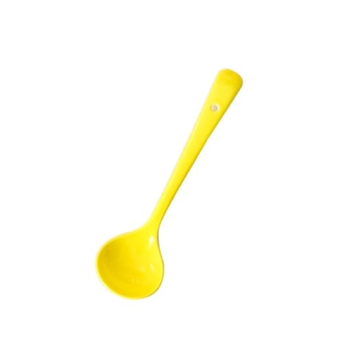 Löffel Keramiklöffel, Suppenlöffel, langer Griff, asiatischer Suppenlöffel mit Loch, chinesische koreanische japanische Ramen-Löffel Dessertlöffel(Color:Yellow) von ZXFIYTBH