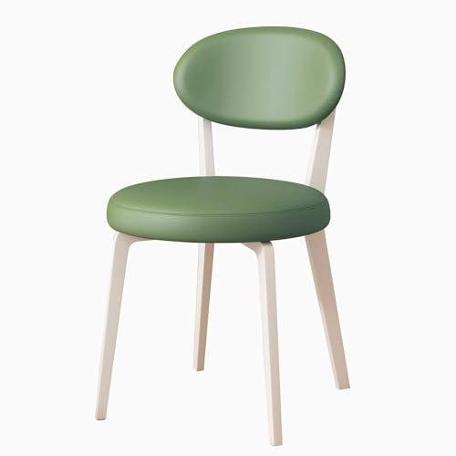 ZXTRYBHD Esszimmerstühle, Polsterstuhl aus Pu-Leder mit Metallbeinen, Moderne Schminkstuhl mit Rückenlehne, Küchenstühle für das Wohnzimmer in der Küche (Color : Green, Size : White Legs) von ZXTRYBHD