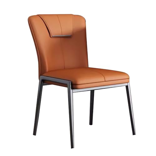 ZXTRYBHD Esszimmerstuhl, Gepolsterte Stuhl Esszimmer aus PU-Leder ohne Armlehnen, Polsterstuhl Wohnzimmer, Empfang, Kaffee (Color : Orange) von ZXTRYBHD