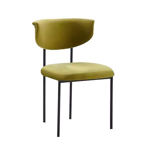 ZXTRYBHD Esszimmerstuhl, Stuhl Schminktisch im Cremefarbenen Stil, Einfacher Küchenstühle aus Mattiertem Samt mit Rückenlehne, für Café/Bar/Restaurant (Color : Green) von ZXTRYBHD