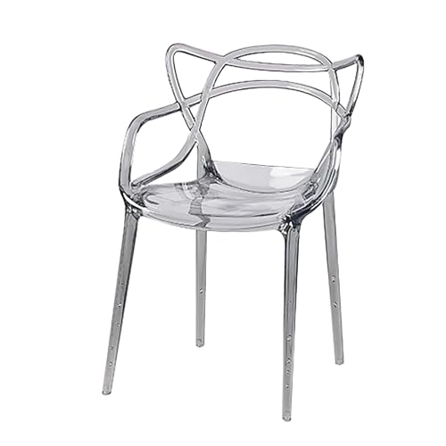 ZXTRYBHD Mid-Century Modern Esszimmerstuhl mit Elegantem Drahtform-Design, Küchenstuhl, Stapelbare Stuhl Schminktisch für den Innen-/Außenbereich (Color : Gray) von ZXTRYBHD