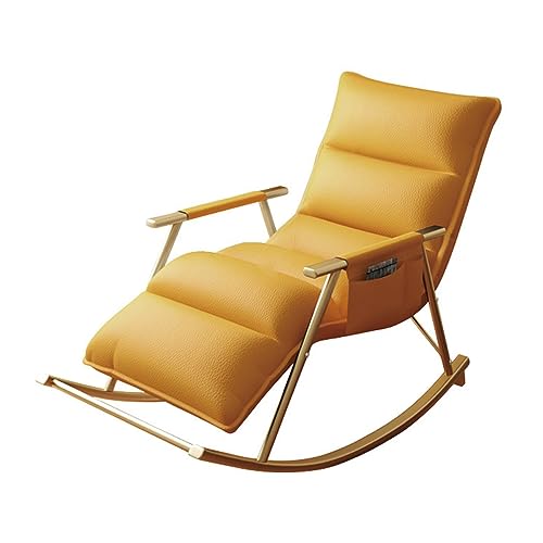 ZYCHKRL Freizeit-Lounge-Stuhl für den Innenbereich, verstellbare Rückenlehne, Schaukelstuhl, Liegestühle für Erwachsene, Lazy-Sofa-Stuhl mit Metallrahmen, moderner Rocker-Glider-Wohnzimmerstuhl/Pink von ZYCHKRL