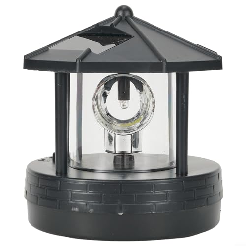 ZYNCUE LED-Solar-Leuchtturm für den Außenbereich, 360 Grad drehbar, wasserdicht, Straßenlaterne, schnelles Aufladen während des Tages, für Hof- und Gartendekoration (schwarz) von ZYNCUE