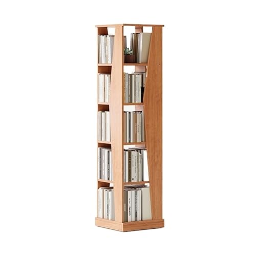 ZYYANSHOP Drehbares Bücherregal Drehbares Bücherregal, um 360 Grad bewegliches Bücherregal aus Massivholz, Haushaltsregal, einfaches Bücherregal auf dem Boden Bücherregal (Color : D) von ZYYANSHOP
