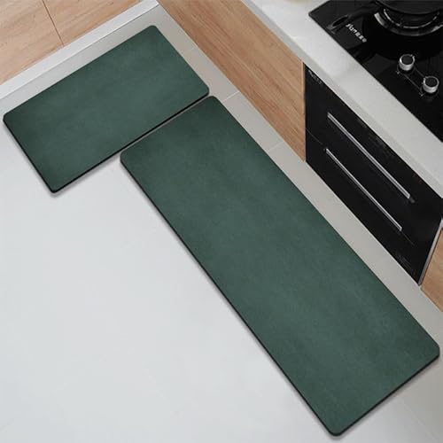 Küchenteppich 50x80 Schwarzgrün Küchenläufer Teppich Für Küche Waschbarer rutschfest Läufer Küchenmatte Weich Und Superabsorbierend Waschbar In Waschmaschine von ZZDXL