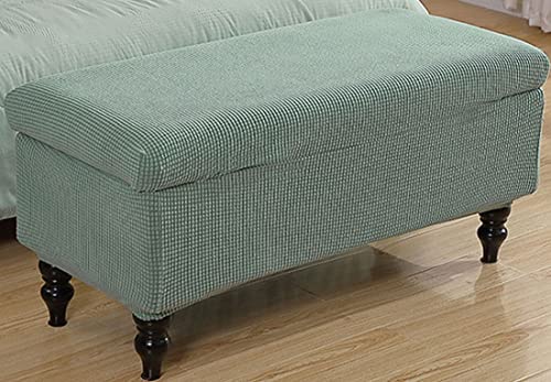 Schonbezug Sitzhocker mit Stauraum Sitzbank faltbar Truhen Aufbewahrungsbox Bezug Für 76 x 38 x 38cm Rechteckiger Ottomane Protector Bezug Für Fußhocker Hocker Cover ( Color : Vert , Size : 47-63in ) von ZZDZW