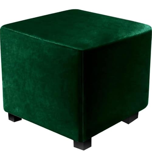 ZZDZW Ottomane Schonbezug Stretch Hocker Bezug Samt hocker Bezug Ottomane quadratisch Überzug Hockerbezug Benutzt für 38 x 38 x 38 cm Sitzhocker Sitzwürfel mit Stauraum Fußbank Truhen von ZZDZW