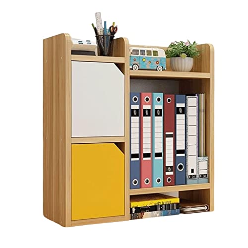 ZZZOLX Holz mit 2 Regalen und 2 Türen, Schreibtisch-Organizer, Regal, Bücherregal für Heim- und Bürobedarf, Ausstellungsregal von ZZZOLX