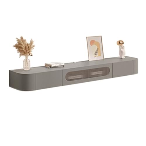 Wandmontierte TV Schwebender TV-Ständer aus Holz mit Glastür, modernes wandmontiertes Entertainment-Center mit 2 Schubladen, komplett montiert, 63"/70,8''/78,7'' Schwebender TV-Ständer(Grigio,180x20x2 Wandmontierte TV Schwebender TV-Ständer aus Holz mit Glastür, modernes wandmontiertes Entertainment-Center mit 2 Schubladen, komplett montiert, 63"/70,8''/78,7'' Schwebender TV-Ständer(Grigio,180x20x2 von ZZlei2yu-12