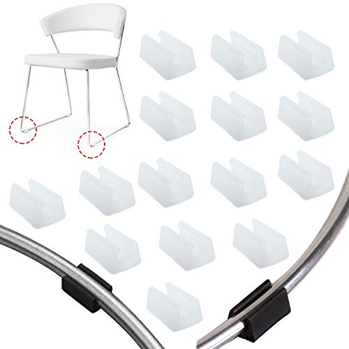 Zaky 15 Stück Plastic Chair Fußbodengleiter Schlauchkappen für Freischwinger Stuhlgleiter Bodenschongleiter Silencer Möbelgleiter Klemmschalengleiter Weiß（10 mm） von Zaky