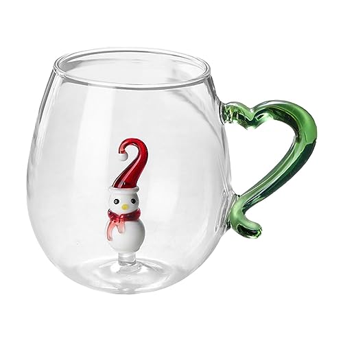 3D-Trinkglas mit Tier im Inneren – Borosilikatglas, niedlicher Tier-Innenbecher, 400 ml, weihnachtliches Motiv, Tier-Innenglas mit Hen-kel, Geschenk für Weihnachten, Geburtstag, Valentinstag von Zankie