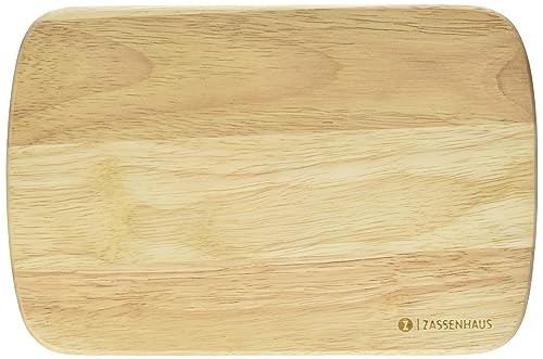 Zassenhaus Frühstücksbrettchen Holz | 3er Set | aus nachhaltigem Gummibaum | Brotzeitbrett | pflegeleicht | robust | 22 x 15 cm, H: 1cm von Zassenhaus