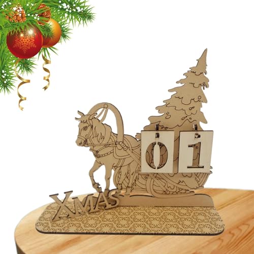 Weihnachts-Adventskalender aus Holz – Adventskalender 2023, festlicher Weihnachts-Countdown, kreative Schreibtischdekoration, Weihnachtsschmuck für Mädchen, Kinder, Weihnachten von Zceplem